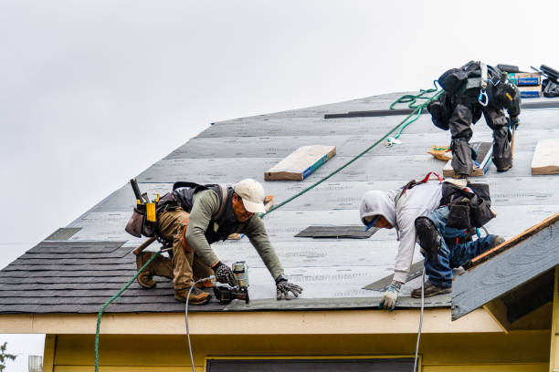 Professional Gutter Installation technician working in George, IA